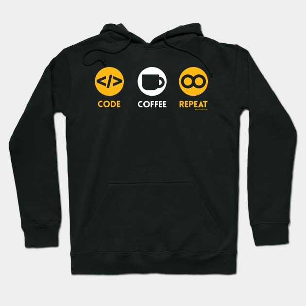 CODE COFFEE REPEAT Hoodie by officegeekshop